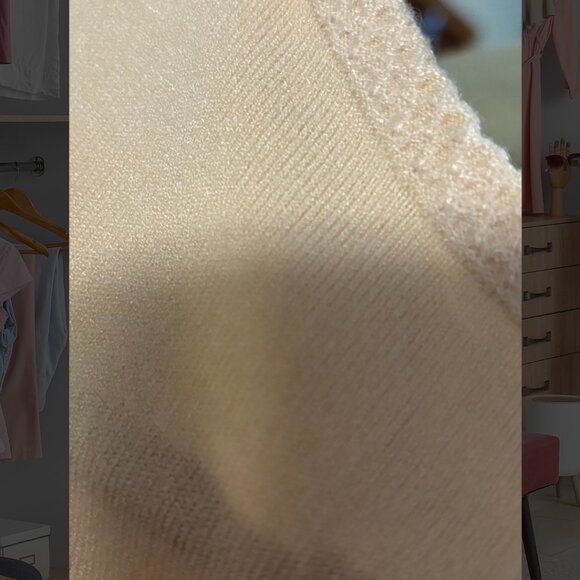 Cream sequin sleeve sweater - Picture 2 of 7